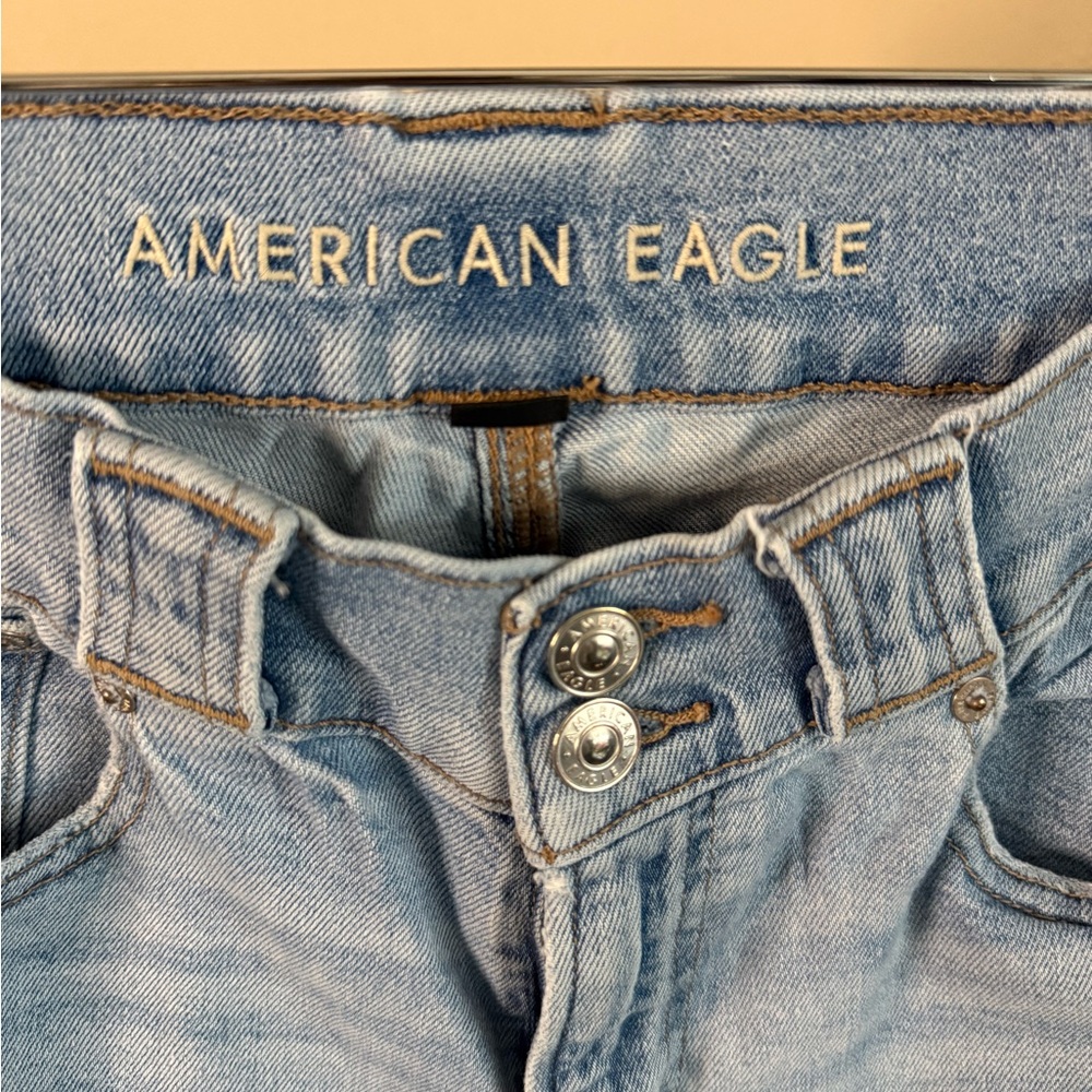 American Eagle Outfitters Light Blue Boot Cut Jeans 90s Skinny Kick - Picture 2 of 8